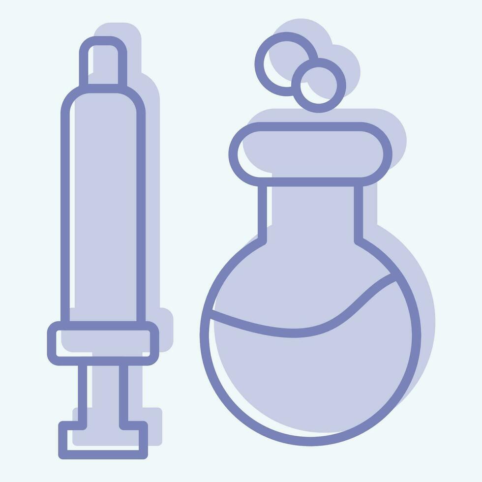 icono químico jeringas relacionado a bioquímica símbolo. dos tono estilo. sencillo diseño editable. sencillo ilustración vector