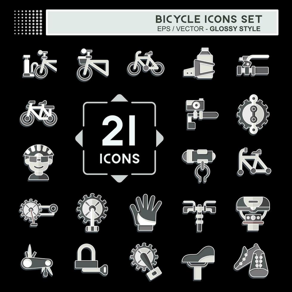 icono conjunto bicicleta relacionado a pasatiempo símbolo. lustroso estilo. sencillo diseño editable. sencillo ilustración vector
