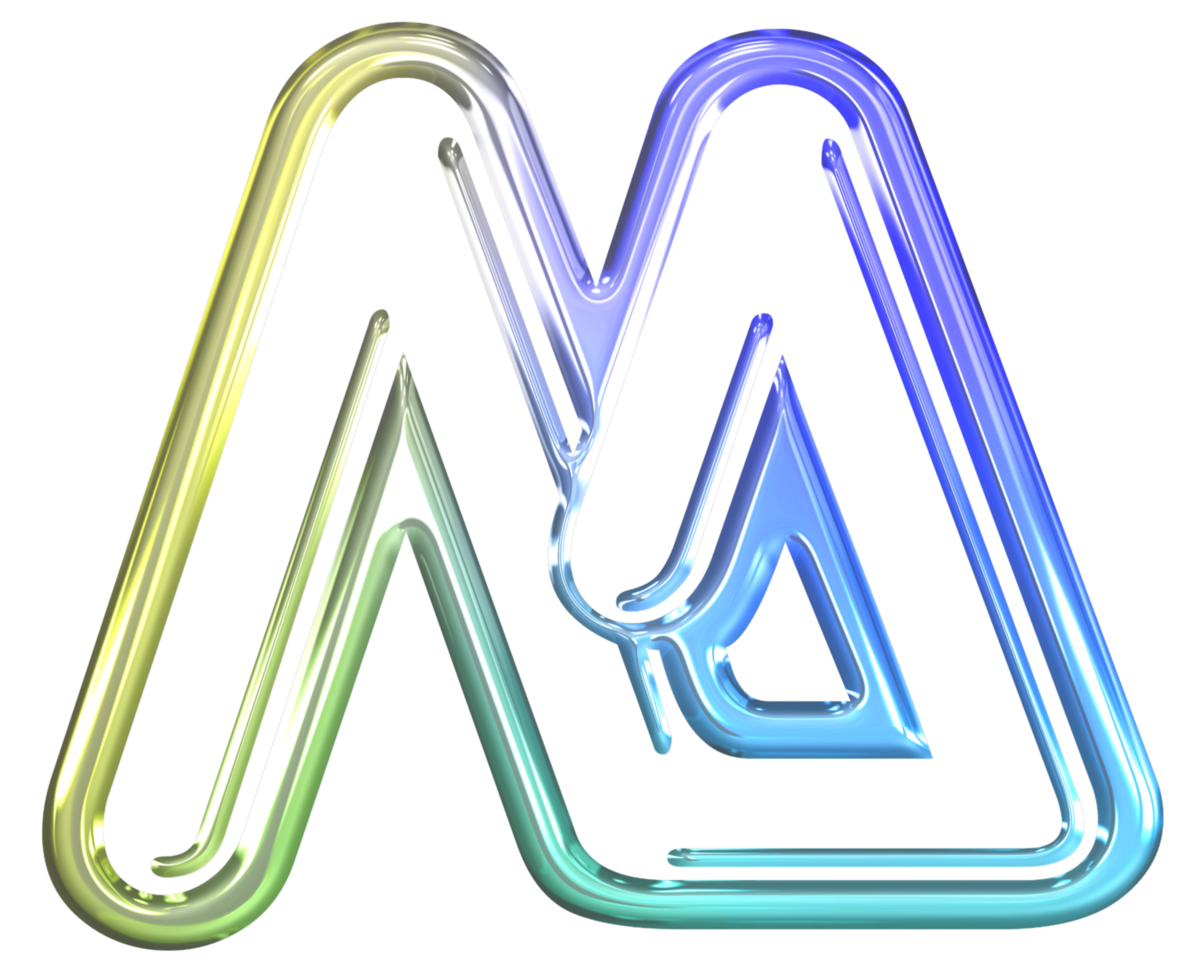 Glossy gradient neon alphabet png