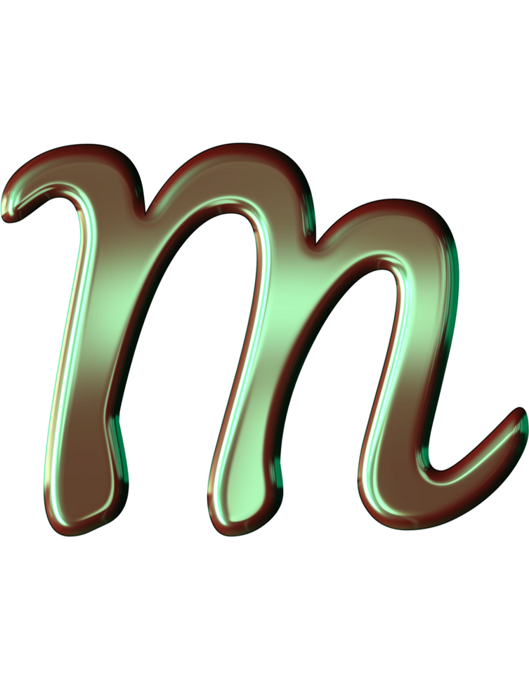 Green glossy alphabet png