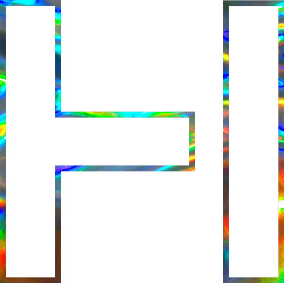 Holographic shiny alphabet png