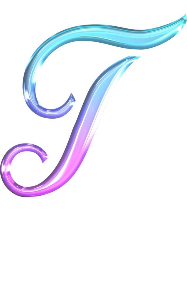 Glossy gradient alphabet png