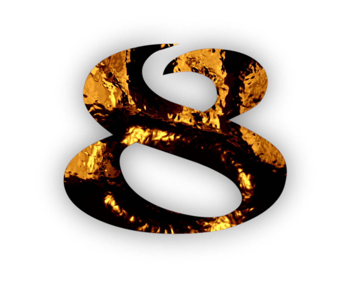 Golden letters and numbers png