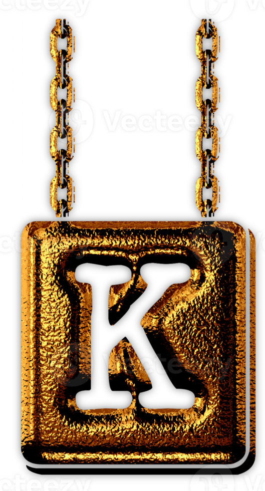 Golden signboard alphabet png