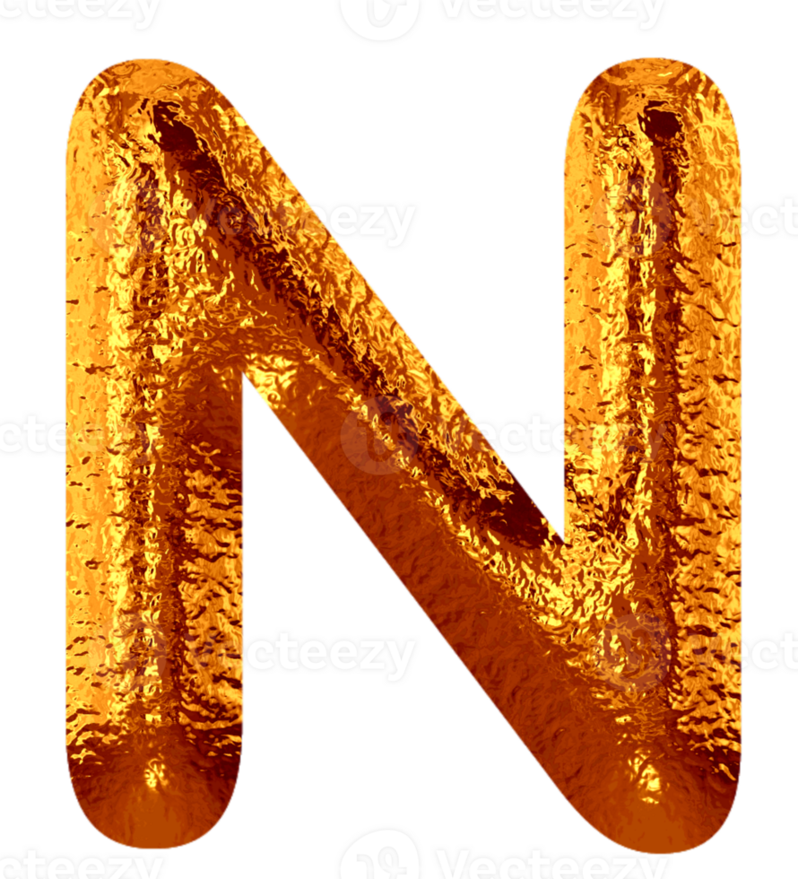 Golden metallic alphabet png