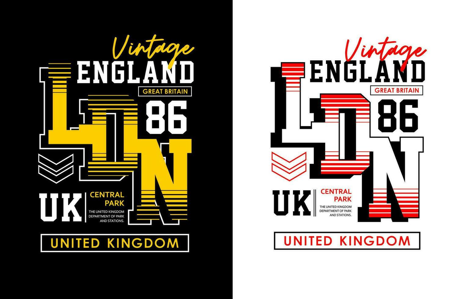 LDN England typography design, for print on t shirts etc. vector