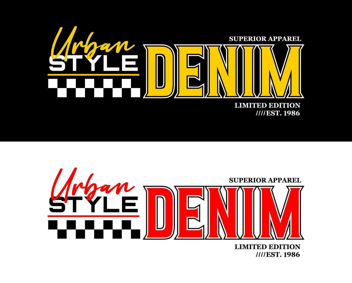 mezclilla estilo tipografía diseño, para camiseta, carteles, etiquetas, etc vector