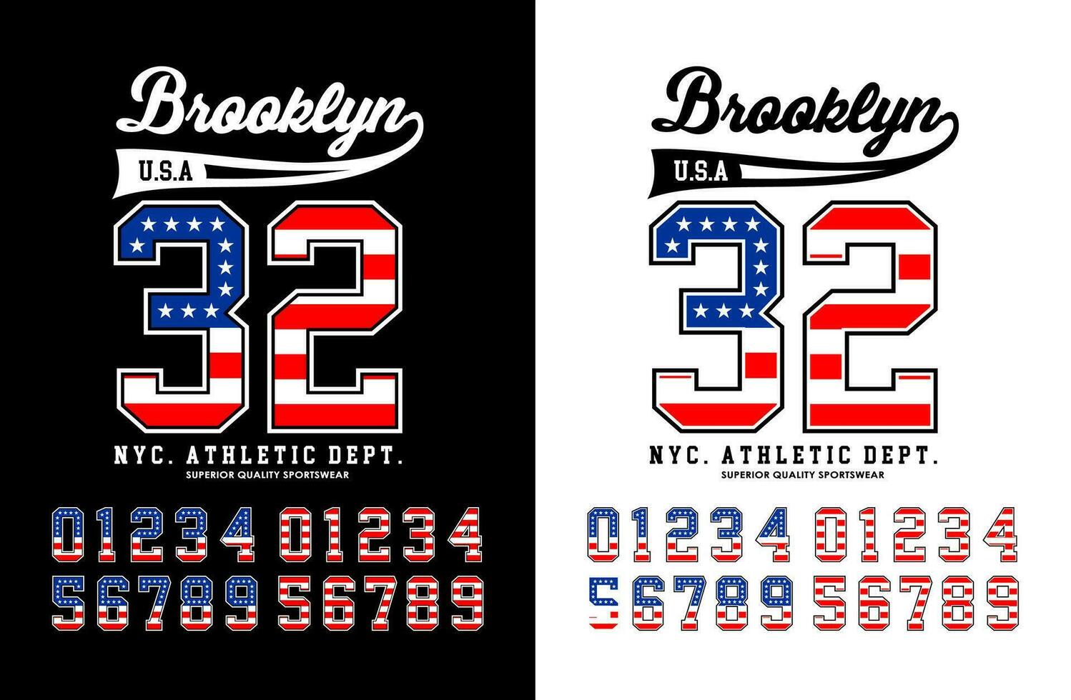 Brooklyn USA typography desig, for print on t shirts etc. vector