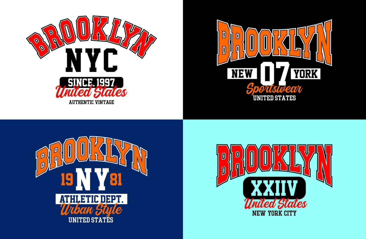 Brooklyn typography design, urban style, for t-shirt, posters, labels, etc. vector design