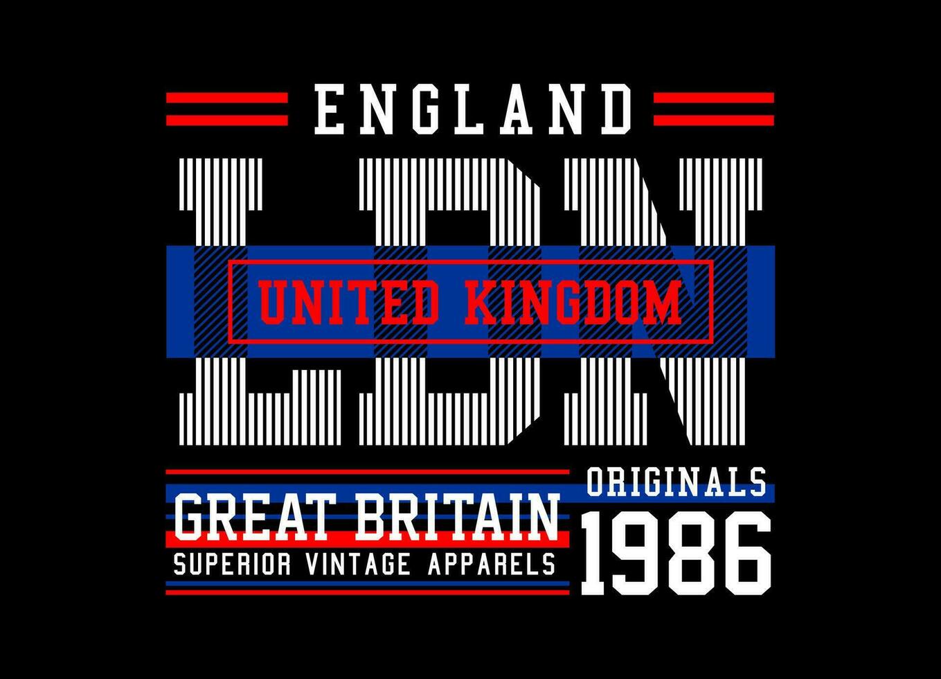 England typography design, for print on t shirts etc. vector