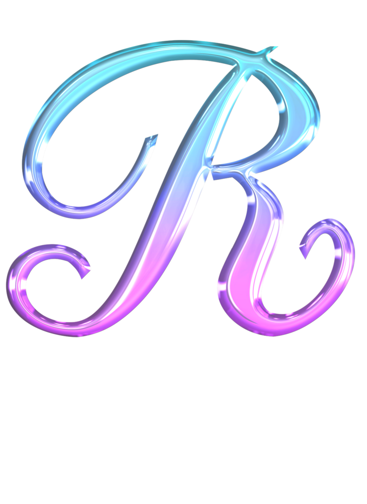 Glossy gradient alphabet png