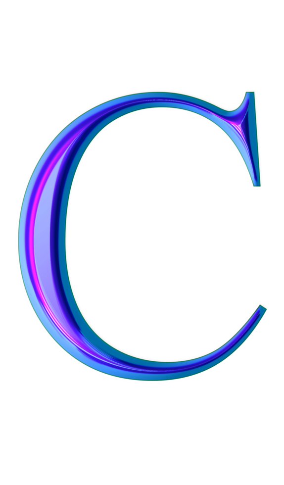 Blue iridescent alphabet png