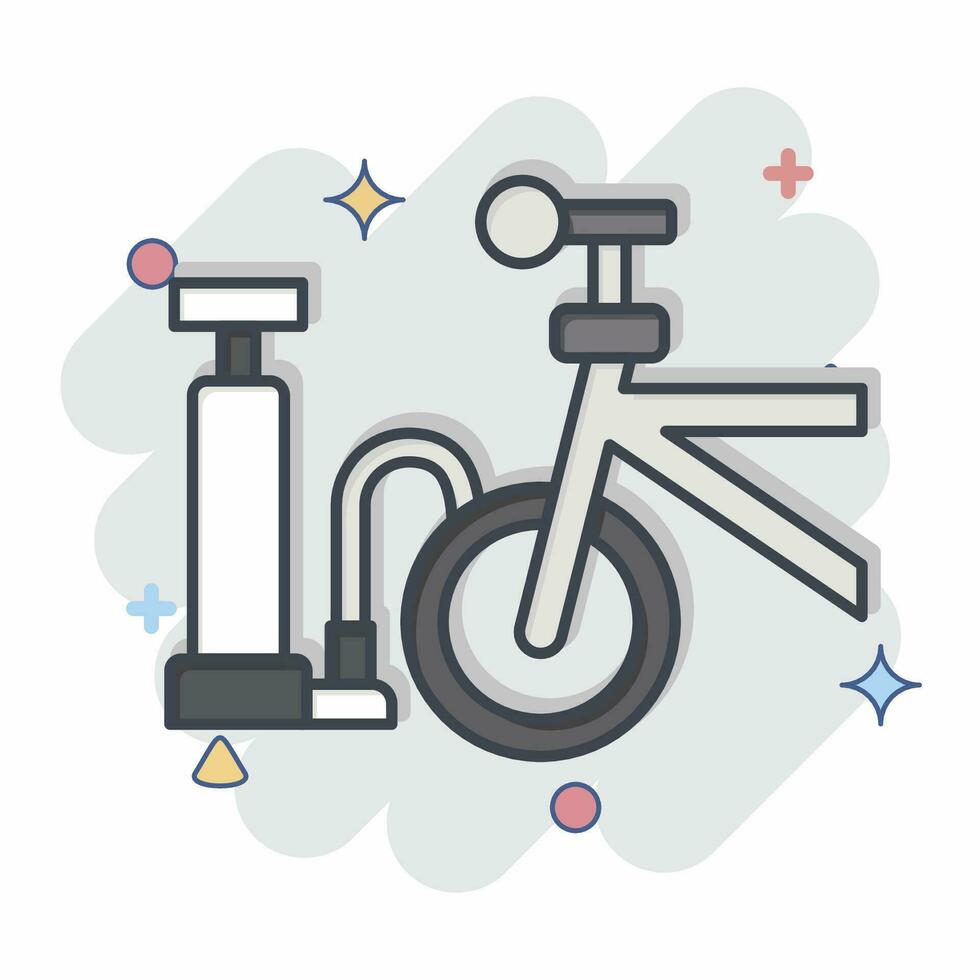 Icon Air Pump related to Bicycle symbol. comic style. simple design editable. simple illustration vector