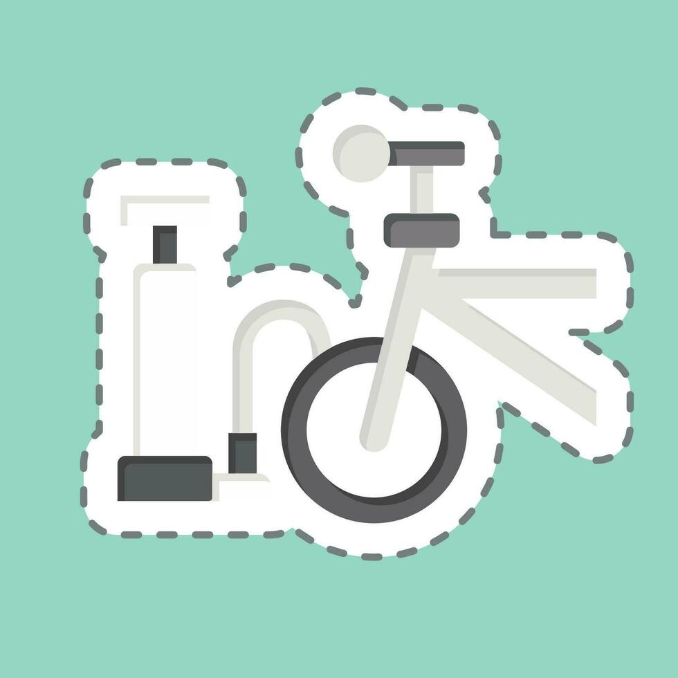Sticker line cut Air Pump related to Bicycle symbol. simple design editable. simple illustration vector