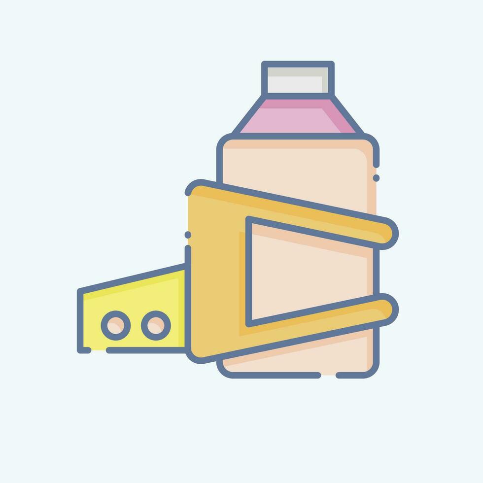 Icon Bottle Cage Holder related to Bicycle symbol. doodle style. simple design editable. simple illustration vector