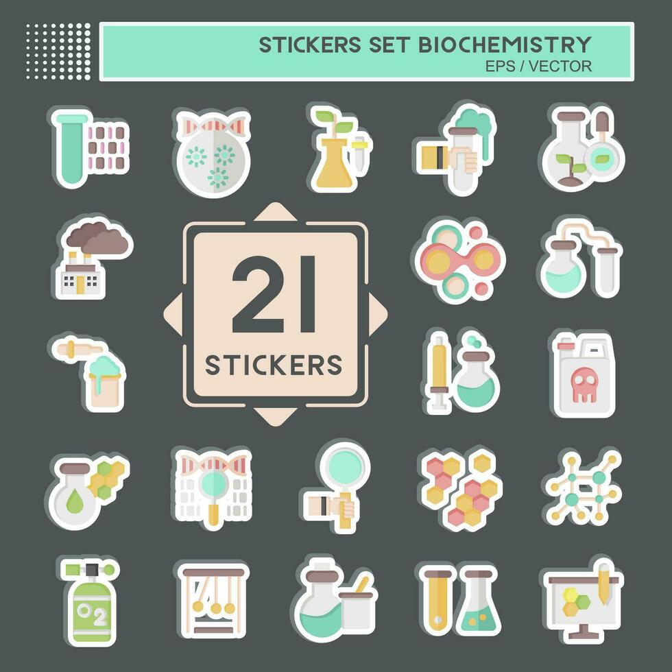 Sticker Set Biochemistry. related to Chemistry symbol. simple design editable. simple illustration vector