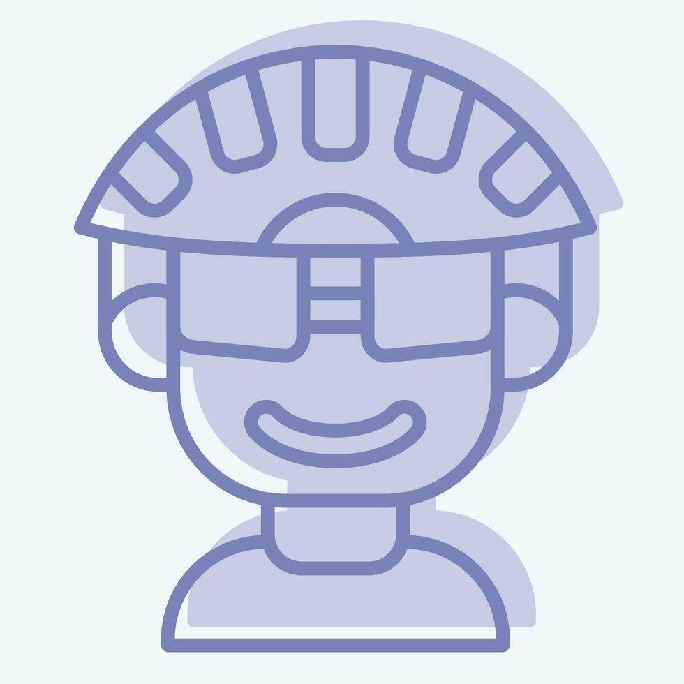 Icon Cyclist related to Bicycle symbol. two tone style. simple design editable. simple illustration vector