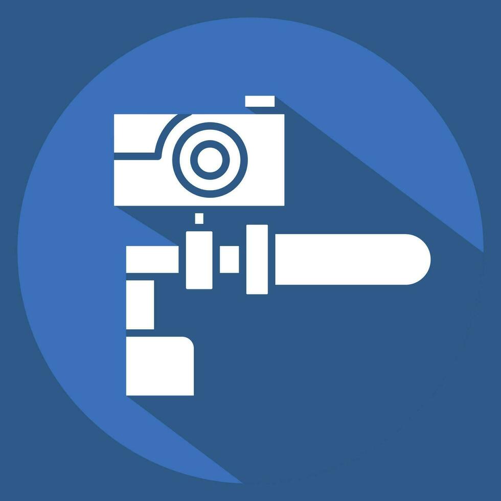 Icon Camera related to Bicycle symbol. long shadow style. simple design editable. simple illustration vector