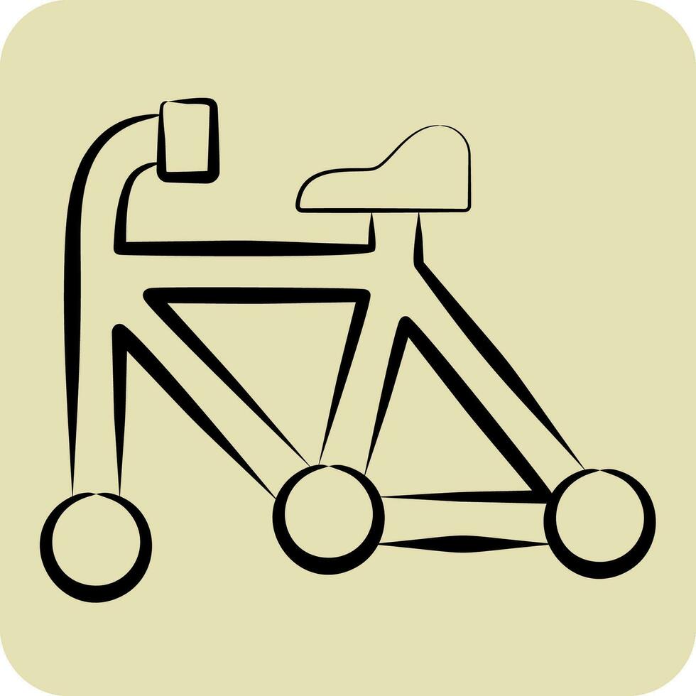 icono marco relacionado a bicicleta símbolo. mano dibujado estilo. sencillo diseño editable. sencillo ilustración vector