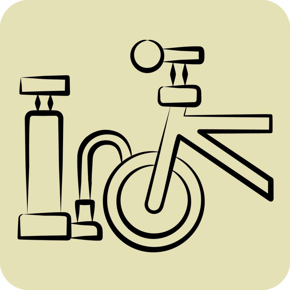 Icon Air Pump related to Bicycle symbol. hand drawn style. simple design editable. simple illustration vector