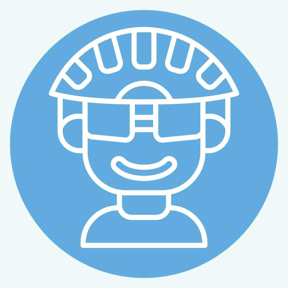 Icon Cyclist related to Bicycle symbol. blue eyes style. simple design editable. simple illustration vector