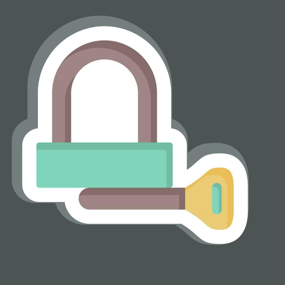 Sticker Padlock related to Bicycle symbol. simple design editable. simple illustration vector