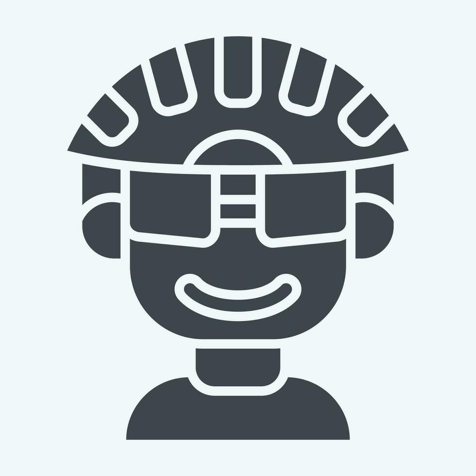 Icon Cyclist related to Bicycle symbol. glyph style. simple design editable. simple illustration vector