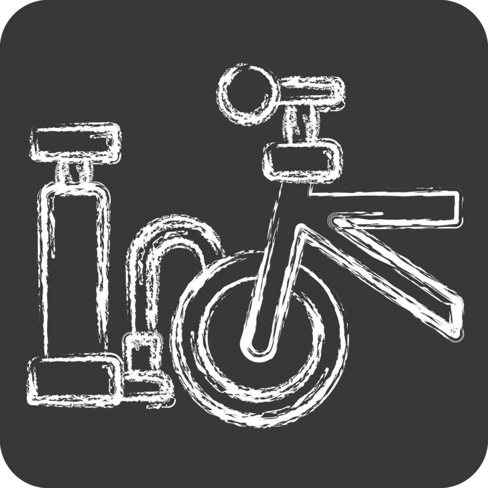 Icon Air Pump related to Bicycle symbol. chalk Style. simple design editable. simple illustration vector