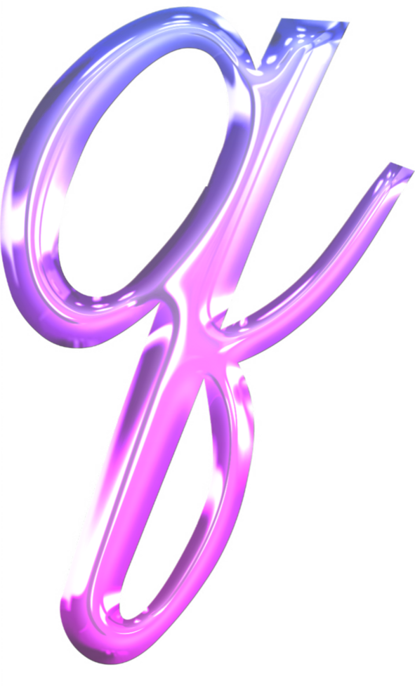 Glossy gradient alphabet png