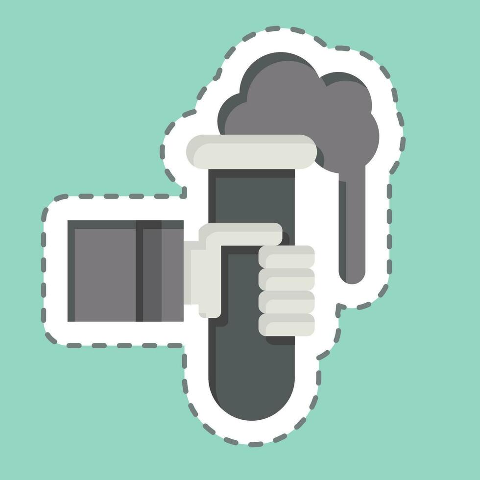 Sticker line cut Biochemical Research. related to Biochemistry symbol. simple design editable. simple illustration vector