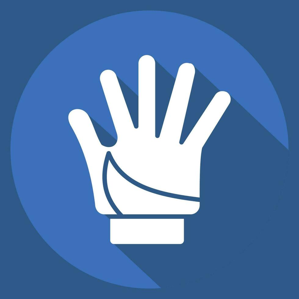 Icon Glove related to Bicycle symbol. long shadow style. simple design editable. simple illustration vector