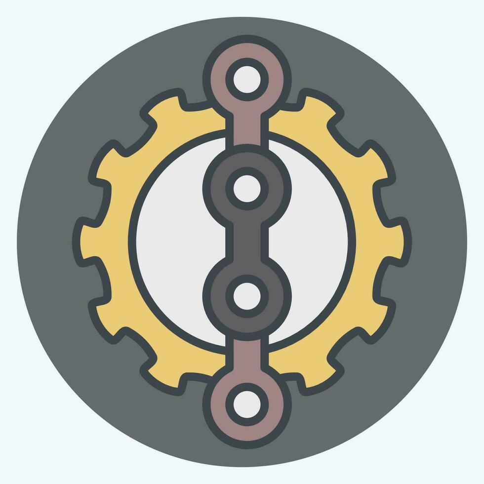 Icon Chain related to Bicycle symbol. color mate style. simple design editable. simple illustration vector