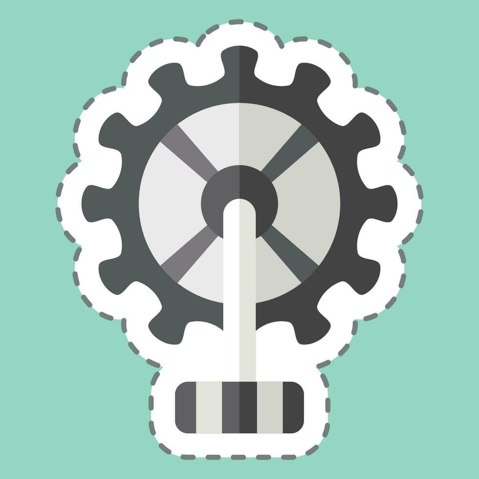 Sticker line cut Gear Wheel related to Bicycle symbol. simple design editable. simple illustration vector