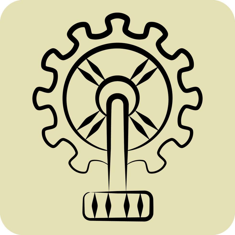 Icon Gear Wheel related to Bicycle symbol. hand drawn style. simple design editable. simple illustration vector