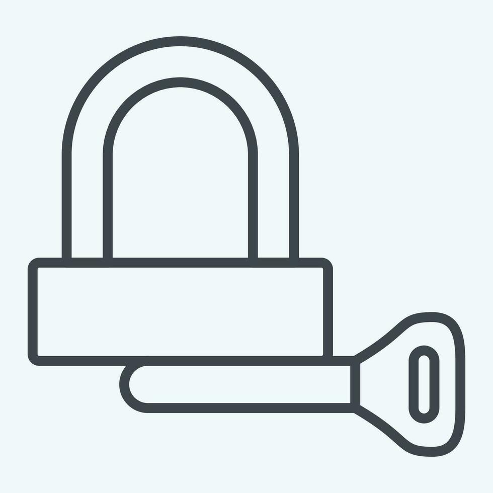 Icon Padlock related to Bicycle symbol. line style. simple design editable. simple illustration vector