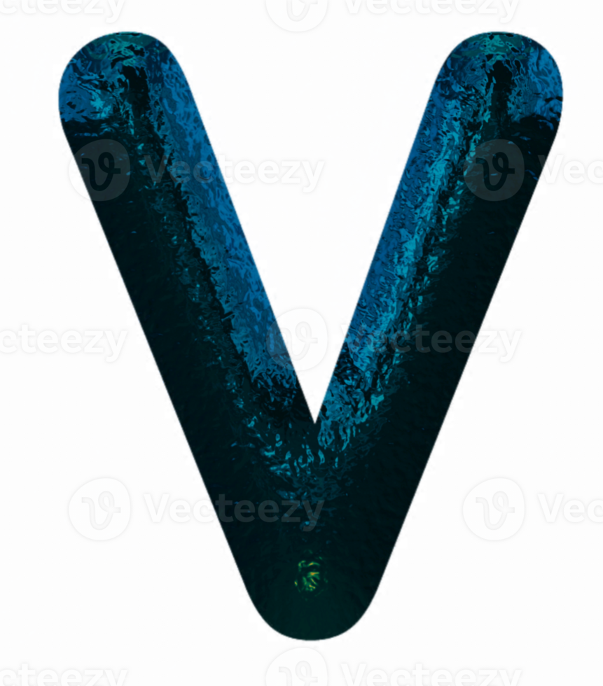 Black with blue shine alphabet png