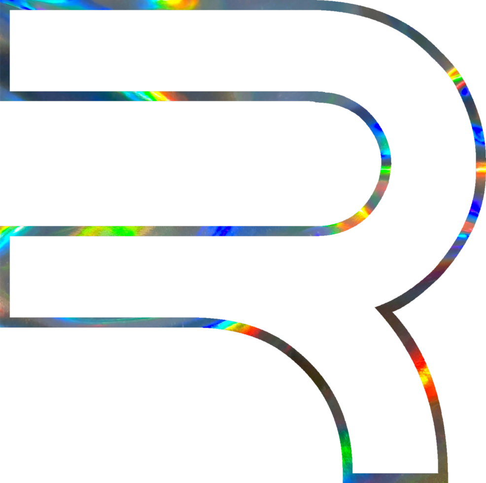 Holographic shiny alphabet png