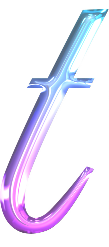 Glossy gradient alphabet png