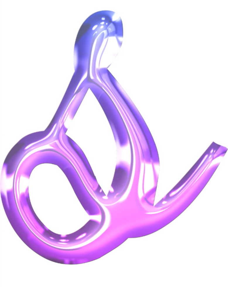 Glossy gradient alphabet png