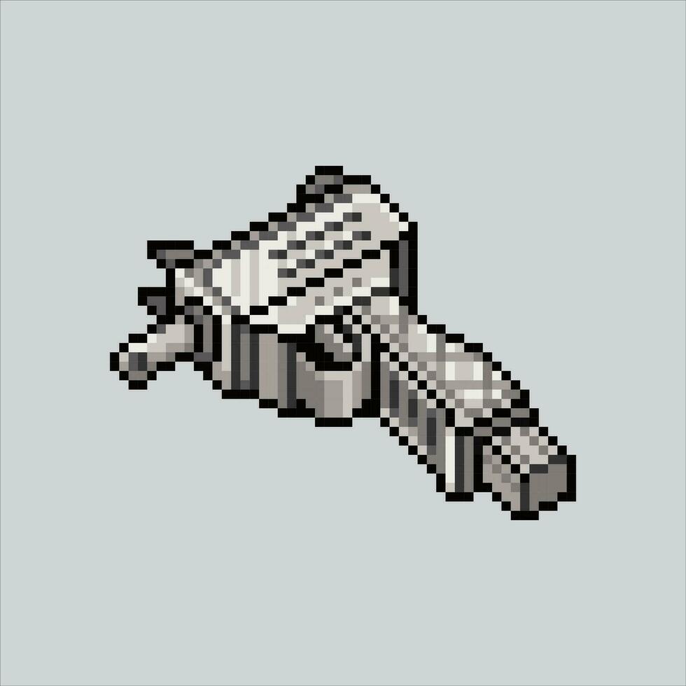 Pixel art SMG. Pixelated Short Machine Gun. SMG Weapon icons background pixelated for the pixel art game and icon for website and video game. old school retro. vector