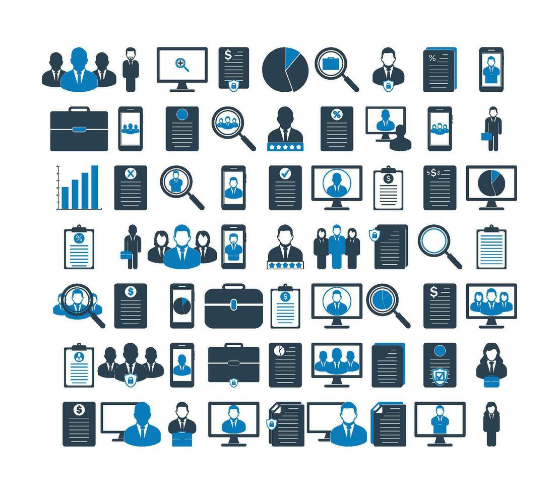 Business and finance icon set. Flat style vector EPS.