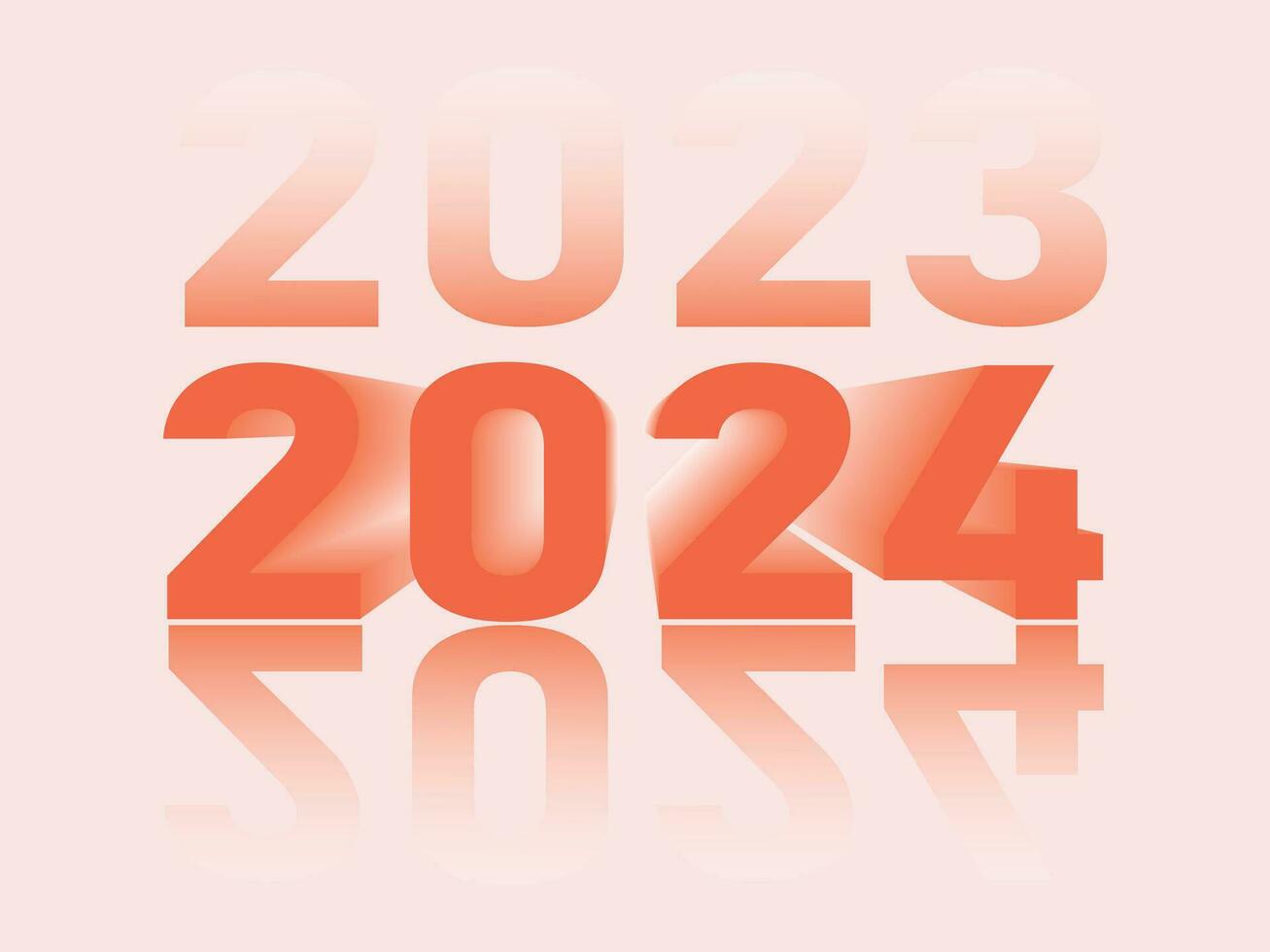 Orange color of 2024 text on light orange background vector