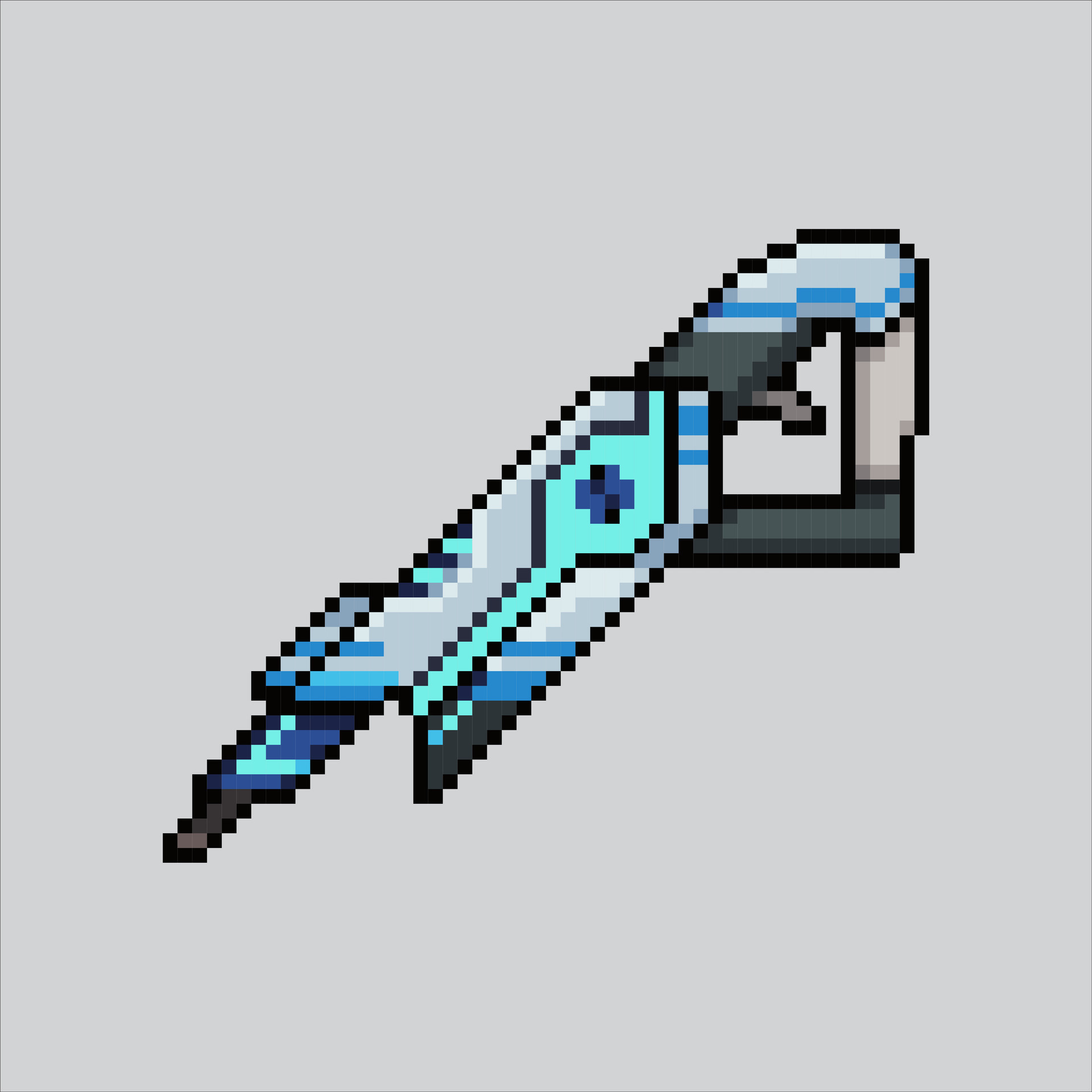 Pixel art Gun Beam. Pixelated futuristic gun. futuristic alien