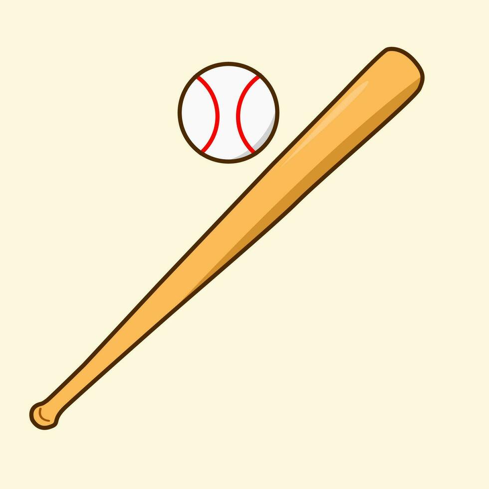 Baseball bat and ball vector illustration