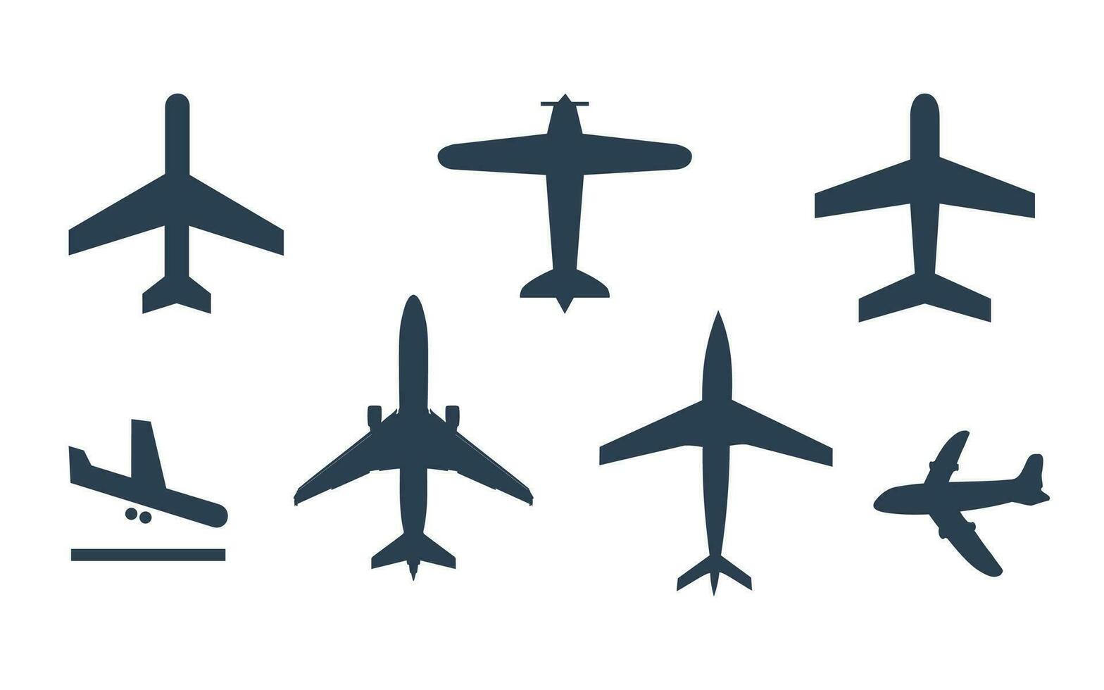 Airplane icons set. Airplane silhouette. Airplane vector illustration