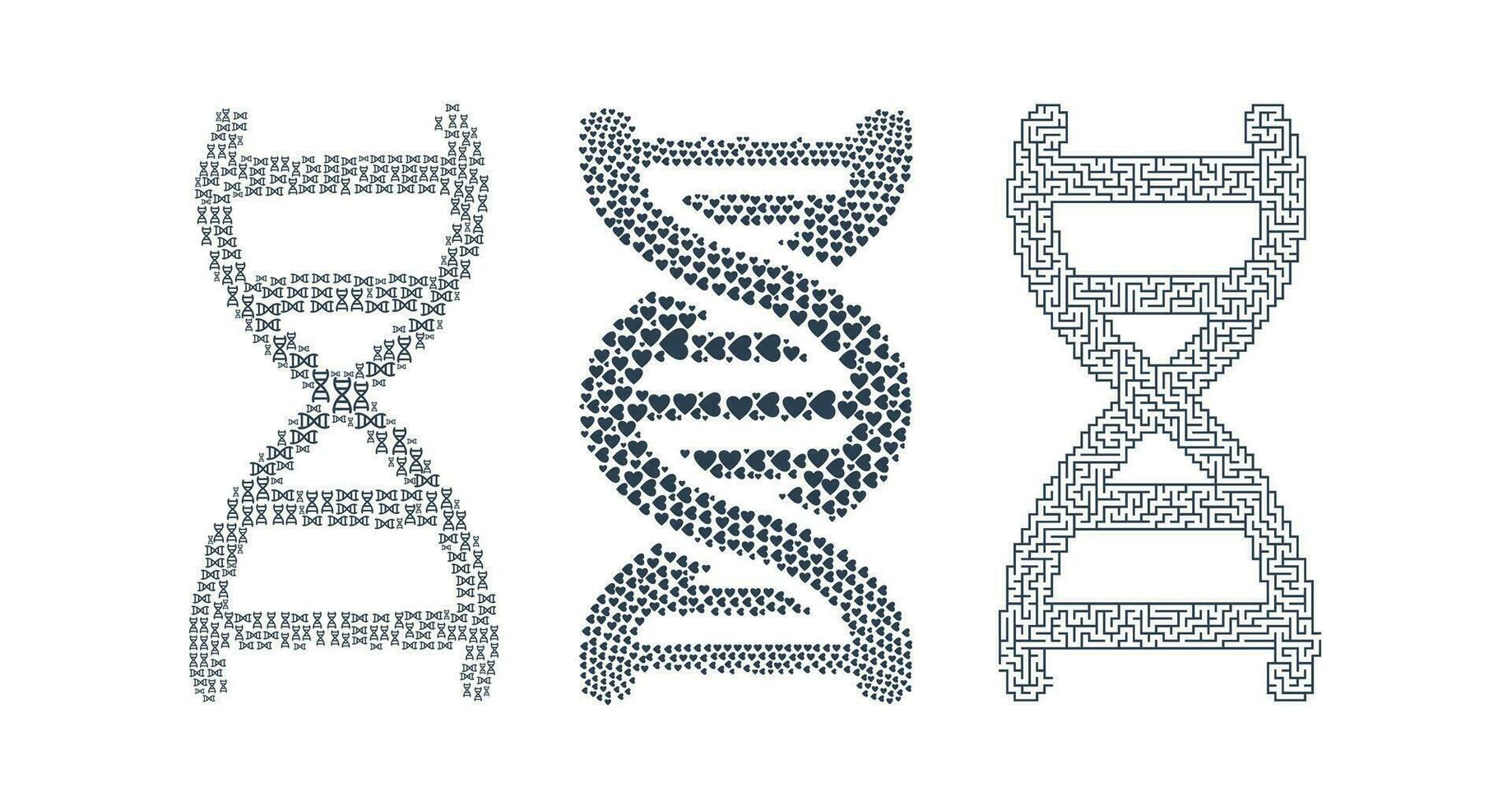 DNA molecule and genetic code. Vector illustration of DNA molecules.