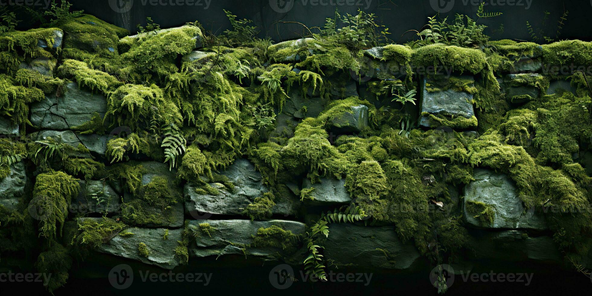 AI Generated. AI Generative. Mossy moss wet texture surface background decoration nature outdoor. Graphic Art photo