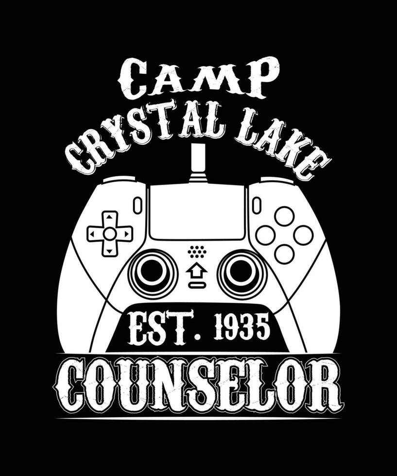 CAMP CRYSTAL LAKE EST 1935 COUNSELOR TSHIRT DESIGN vector