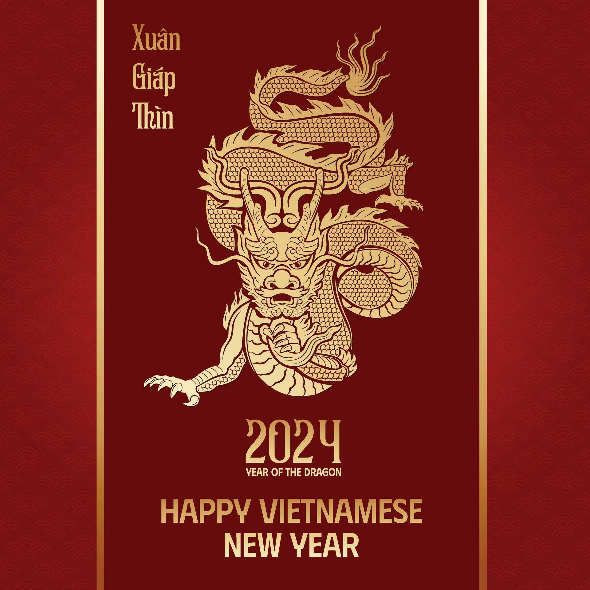 Vietnamese New Year Giap Thin 2024, Dragon of New year. Chinese new