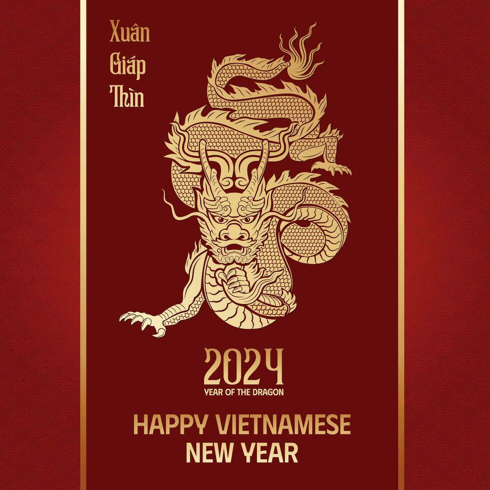 Vietnamese New Year Giap Thin 2024, Dragon of New year. Chinese 